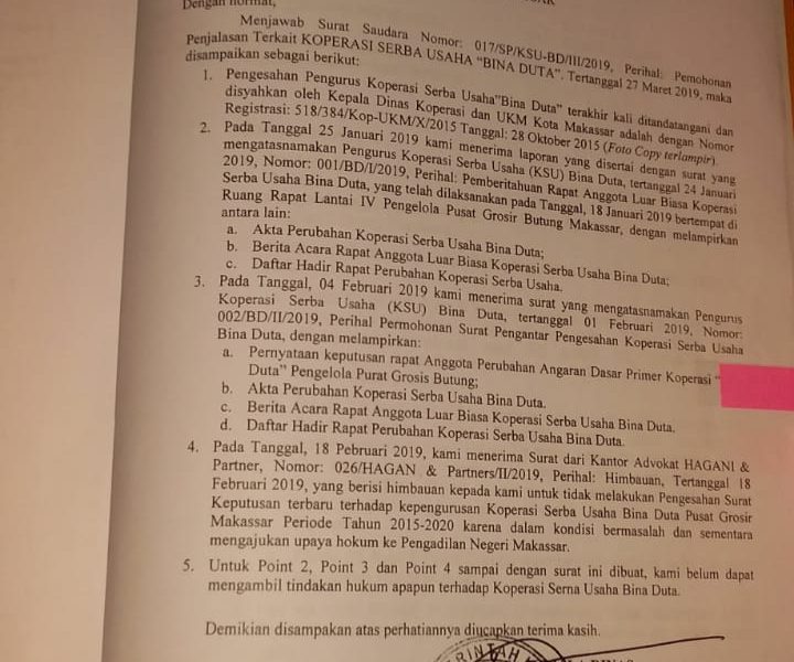 Penyampaian Tak Benar Kuasa Hukum Ksu Bina Duta Layangkan Somasi